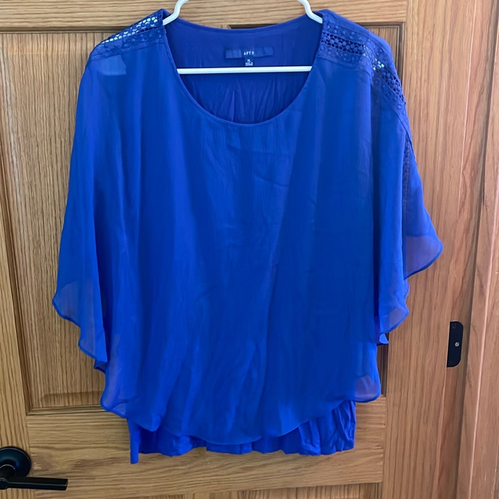 Cute royal blue dolman sleeve top